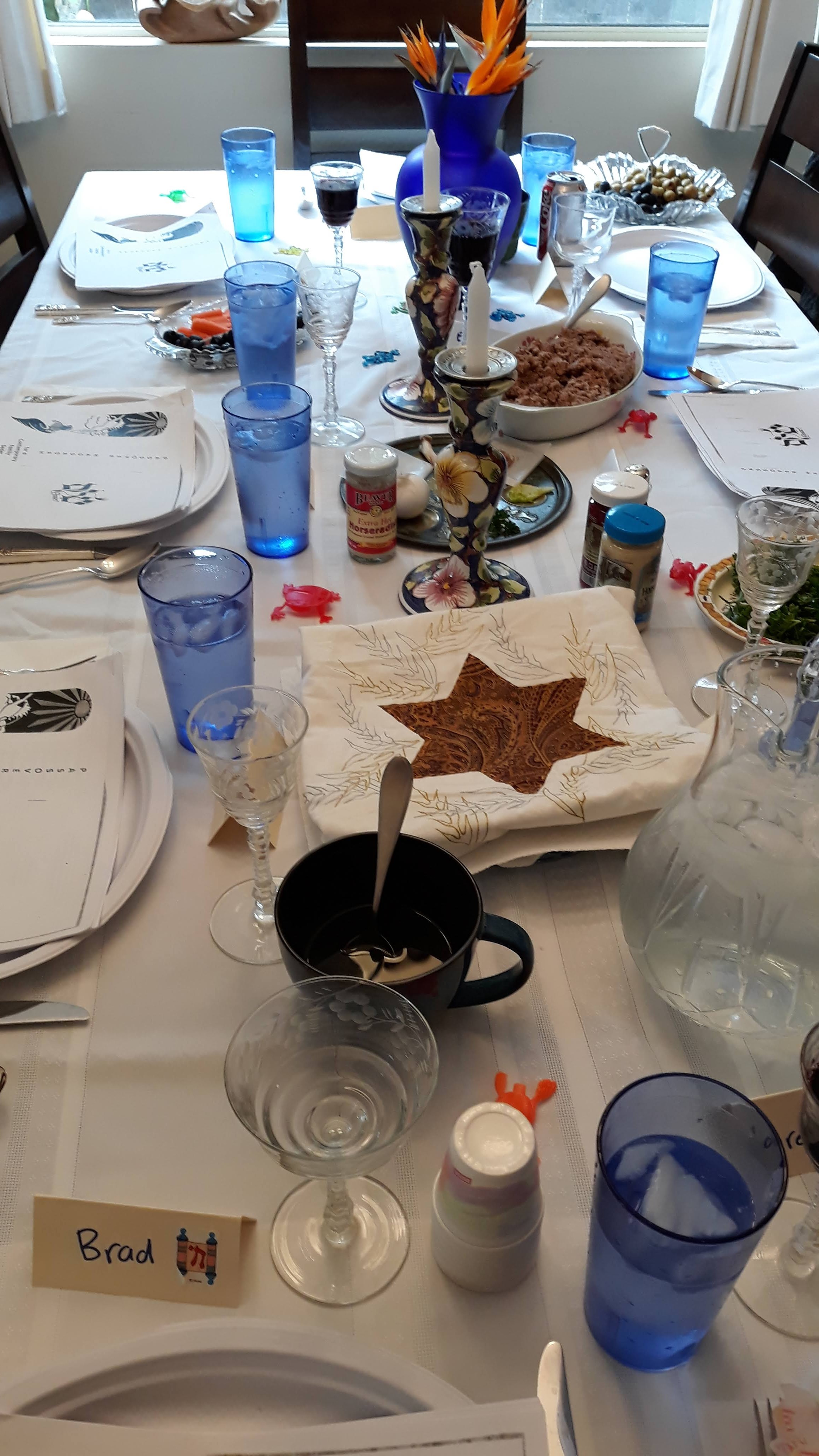 The biggest Jewish ceremony at home is the “Passover” Seder.