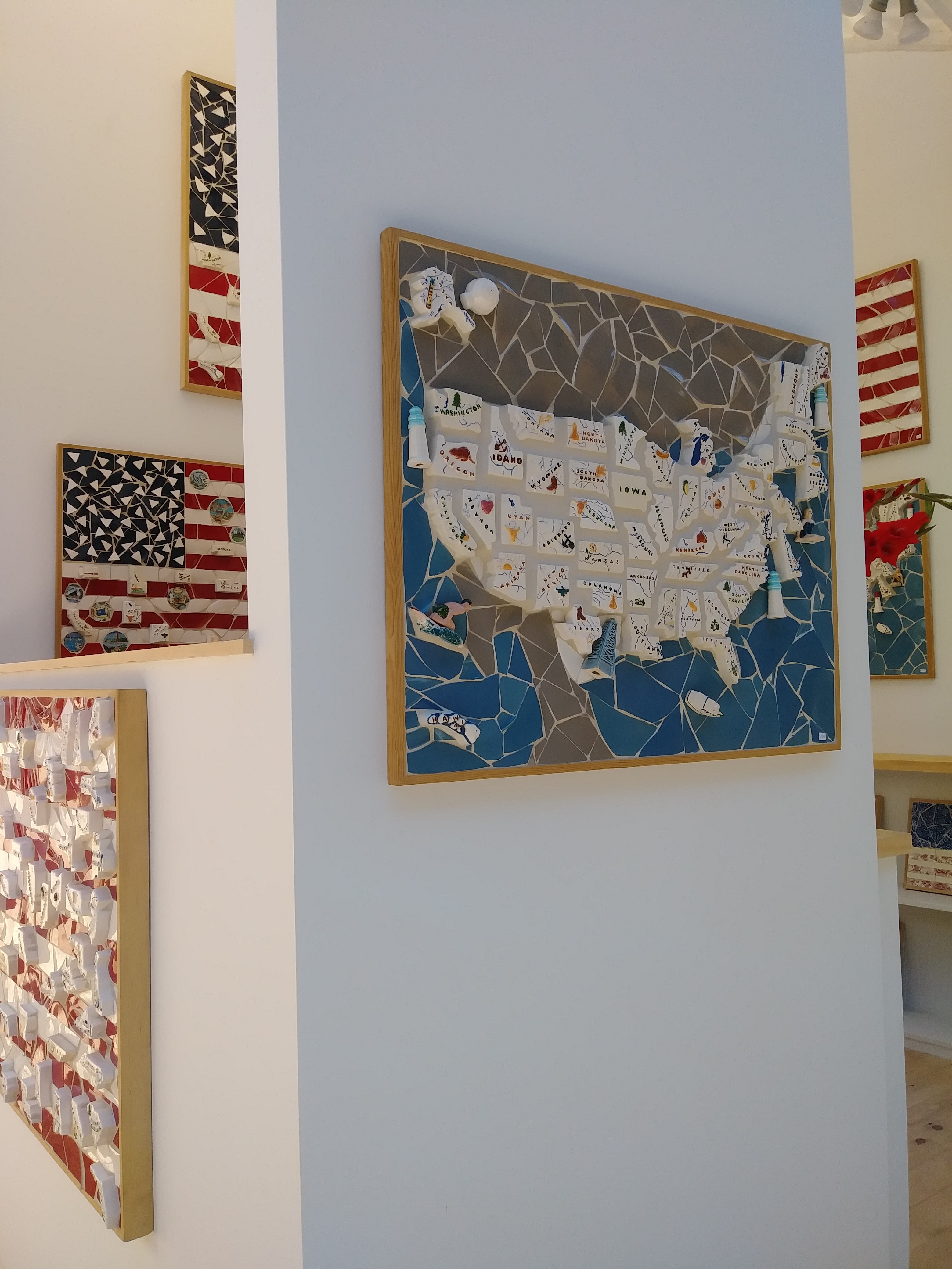 陶器で出来たアメリカ地図。